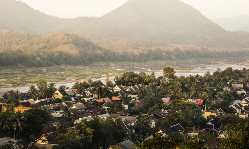 The panoramic view of capital Luang Prabang